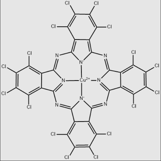 Molecular structure formula of pigment green 7