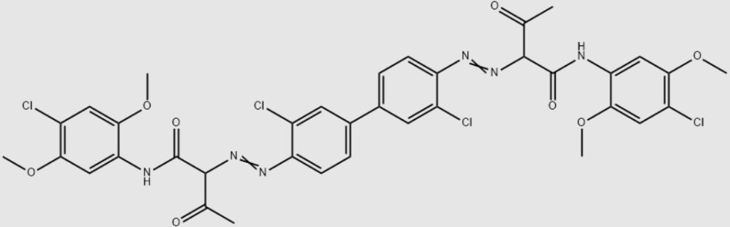 Molecular structure formula of pigment yellow 83