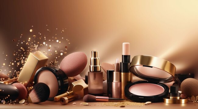 gold pigment applied to cosmetic packaging